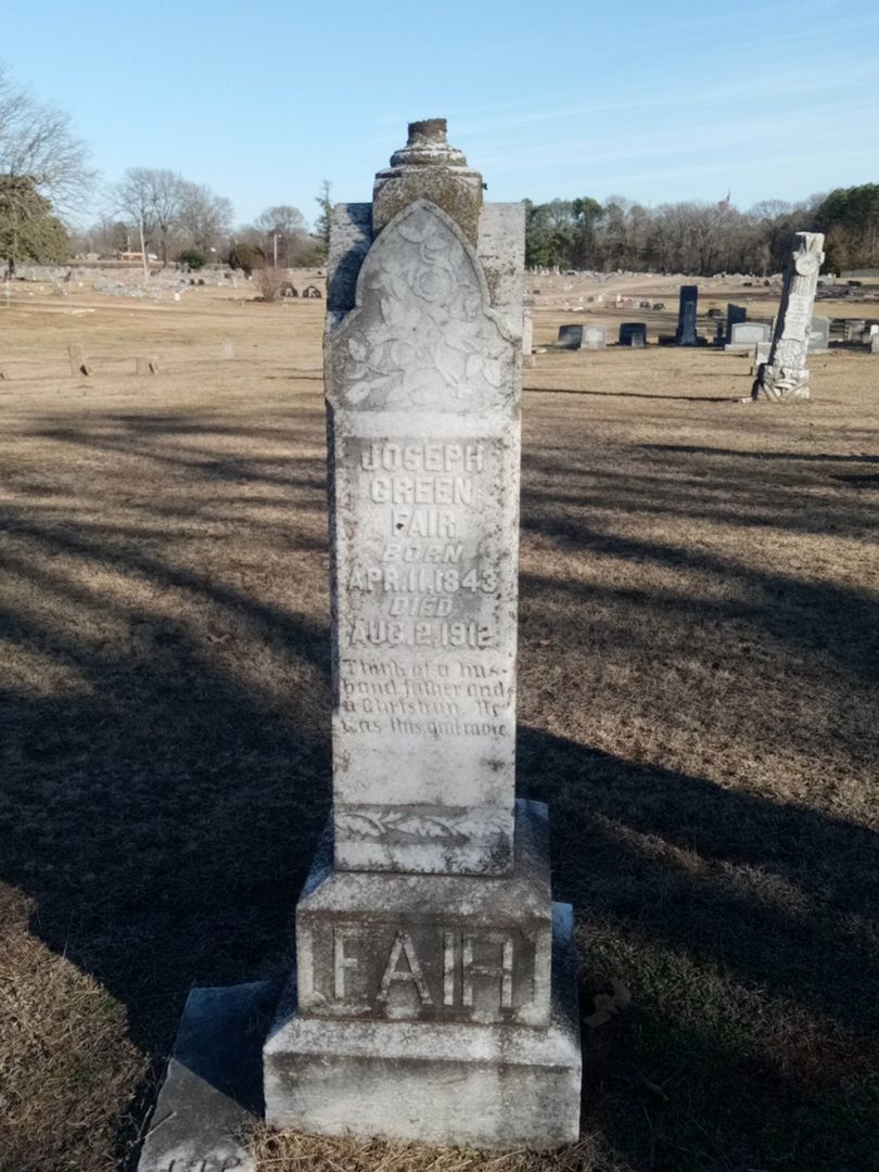 Joseph Green Fair's grave. Photo 1